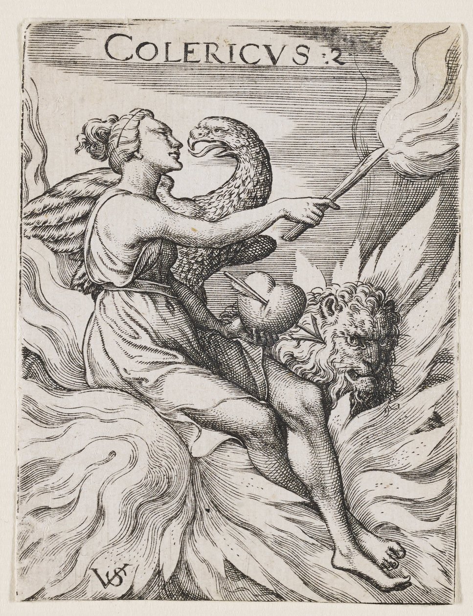 Temperamento collerico, c.1530-62 (incisione) da Virgilius the elder Solis