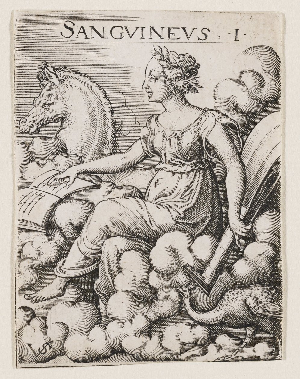 Temperamento sanguigno, c.1530-62 (incisione) da Virgilius the elder Solis