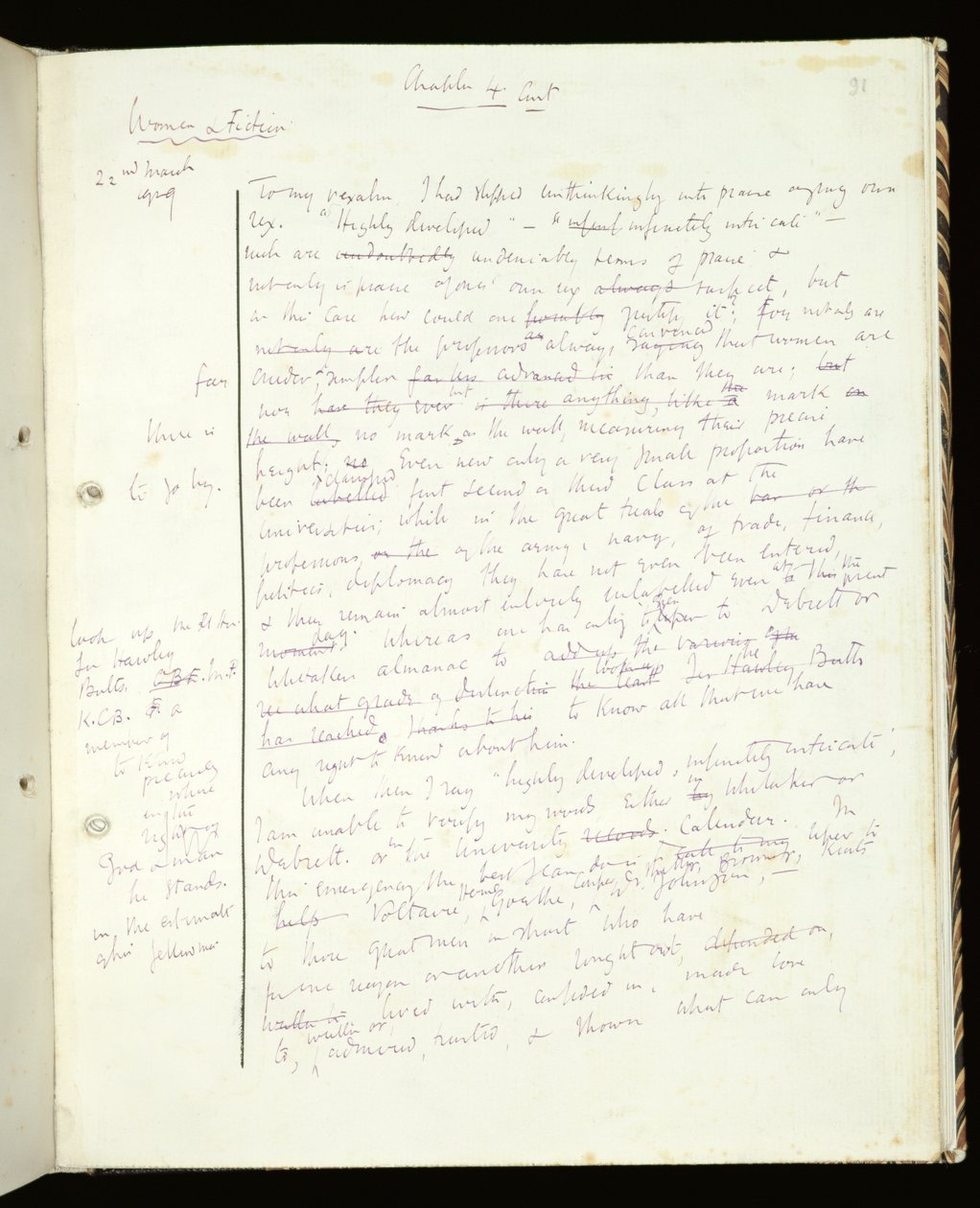 Pagina da Donne nella narrativa, pubblicato come Una stanza tutta per sé, 1929 da Virginia Woolf