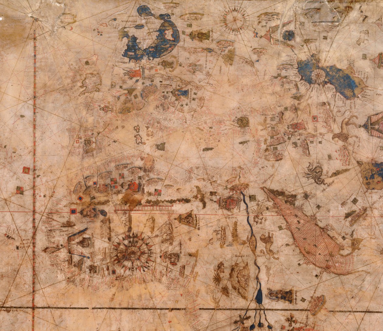 Carta del mondo, dalle coste orientali dell