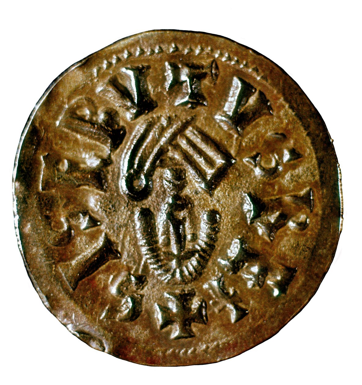 Tremissis (o triens) del re Sisenando, coniato a Caesaraugusta (Saragozza), Spagna, VII secolo (moneta) da Visigothic