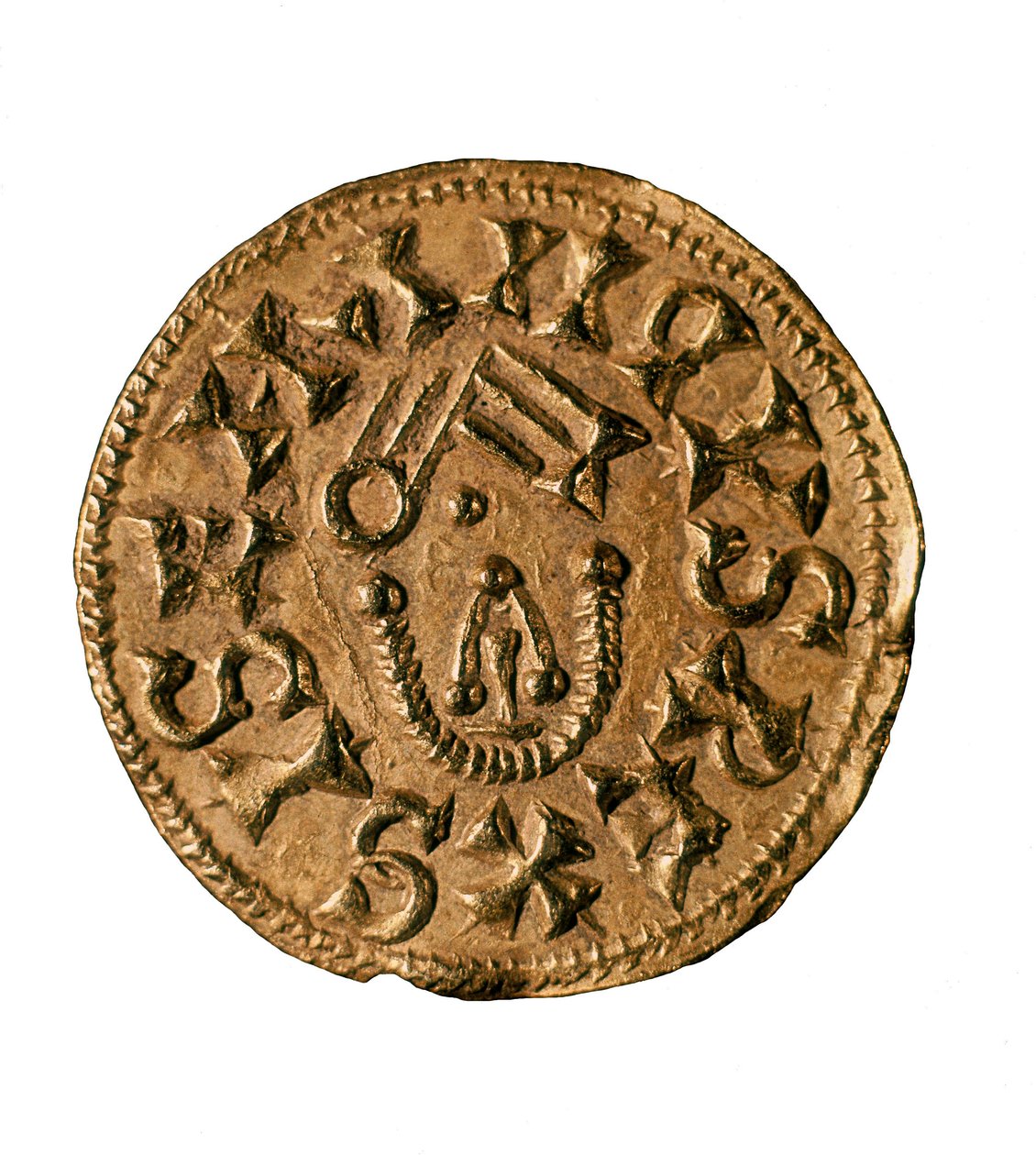 Tremisse (o triente) del Re Sisenando, coniato a Tarraco, Spagna, VII secolo da Visigothic