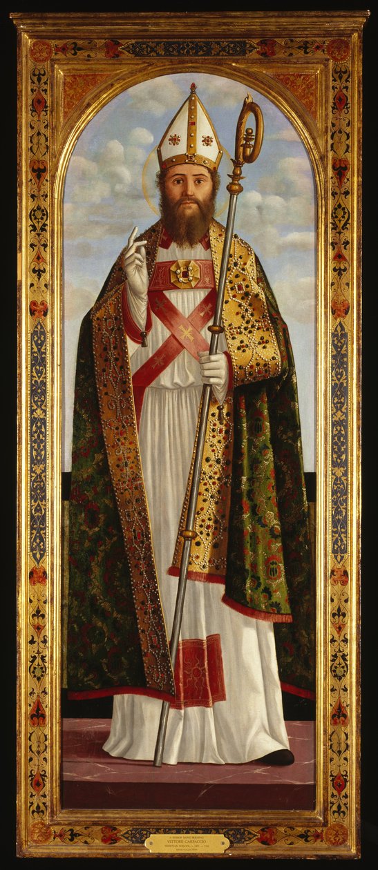 Un vescovo santo che benedice da Vittore Carpaccio