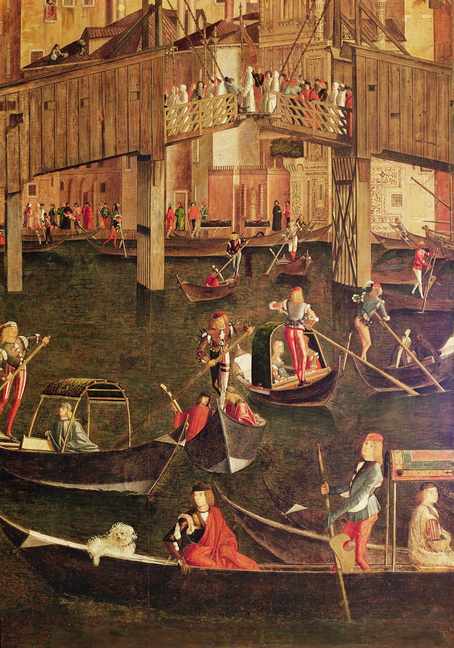 Dettaglio del Miracolo della Reliquia della Vera Croce sul Ponte di Rialto, 1494 (dettaglio) da Vittore Carpaccio
