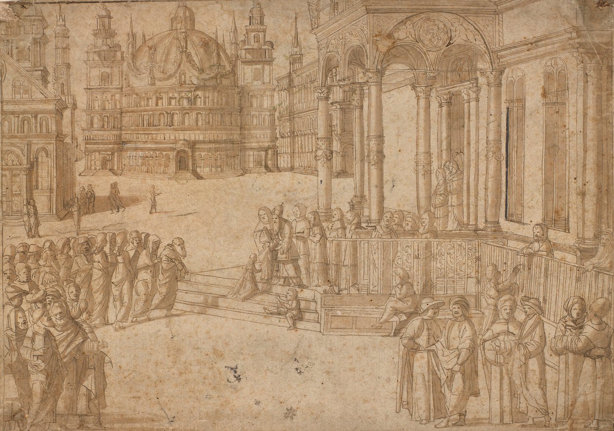 Dopo Carpaccio - La presentazione della Vergine al Tempio c.1500-20 da Vittore Carpaccio