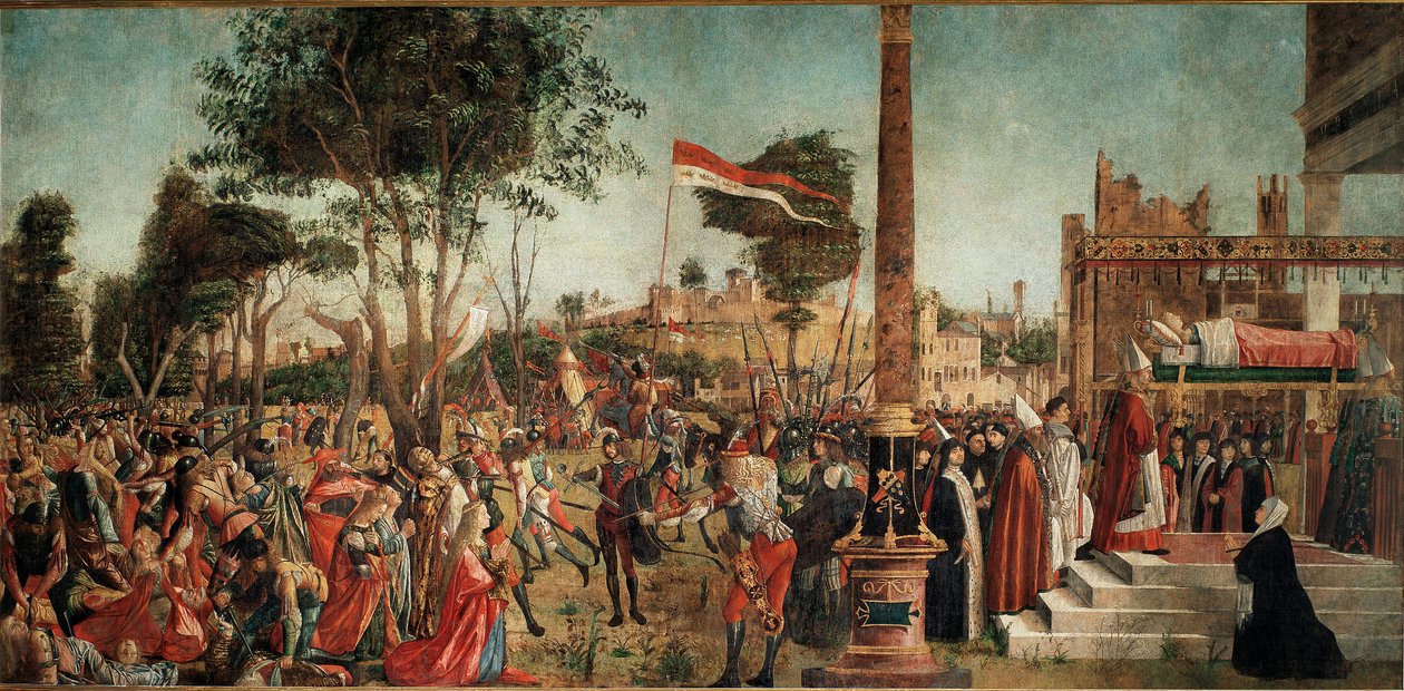 Ciclo della vita di Santa Orsola: il martirio dei pellegrini e il funerale di Santa Orsola da Vittore Carpaccio