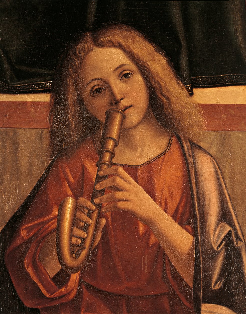 Angelo menestrello, dettaglio dalla Presentazione di Gesù al Tempio da Vittore Carpaccio