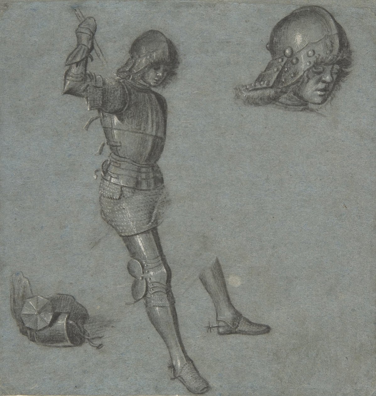 Studi di un giovane seduto in armatura, ca. 1505 da Vittore Carpaccio