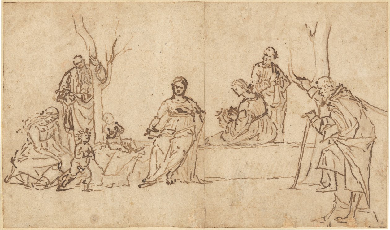 La Madonna e il Bambino con Santi in un Paesaggio (Sacra Conversazione) da Vittore Carpaccio