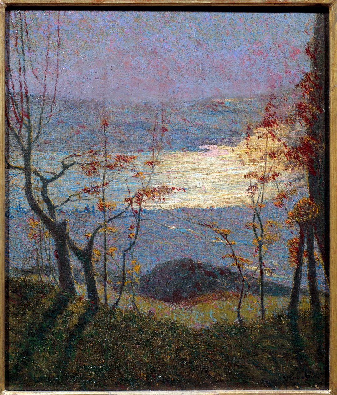 Mattina. Paesaggio autunnale con alberi da Vittore Grubicy de Dragon