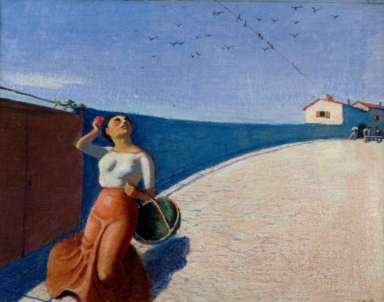 Ragazza con cestino e rondini, di Vittorio Bolaffio, conservato nel Museo Provinciale di Borgo Castello, Gorizia da Vittorio Bolaffio