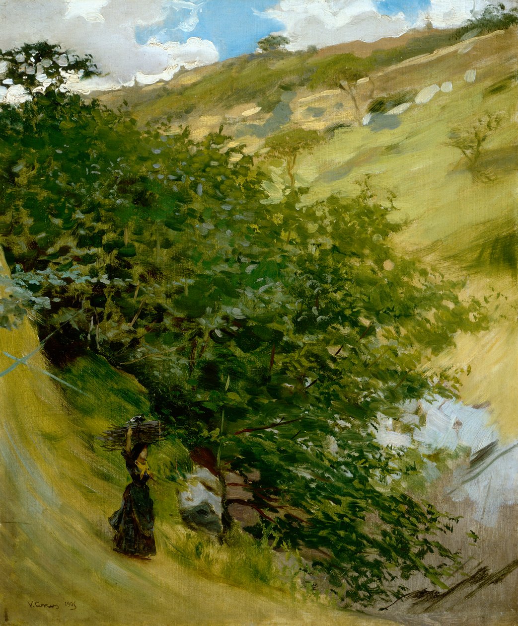 Catasta di legna nel paesaggio da Vittorio Matteo Corcos