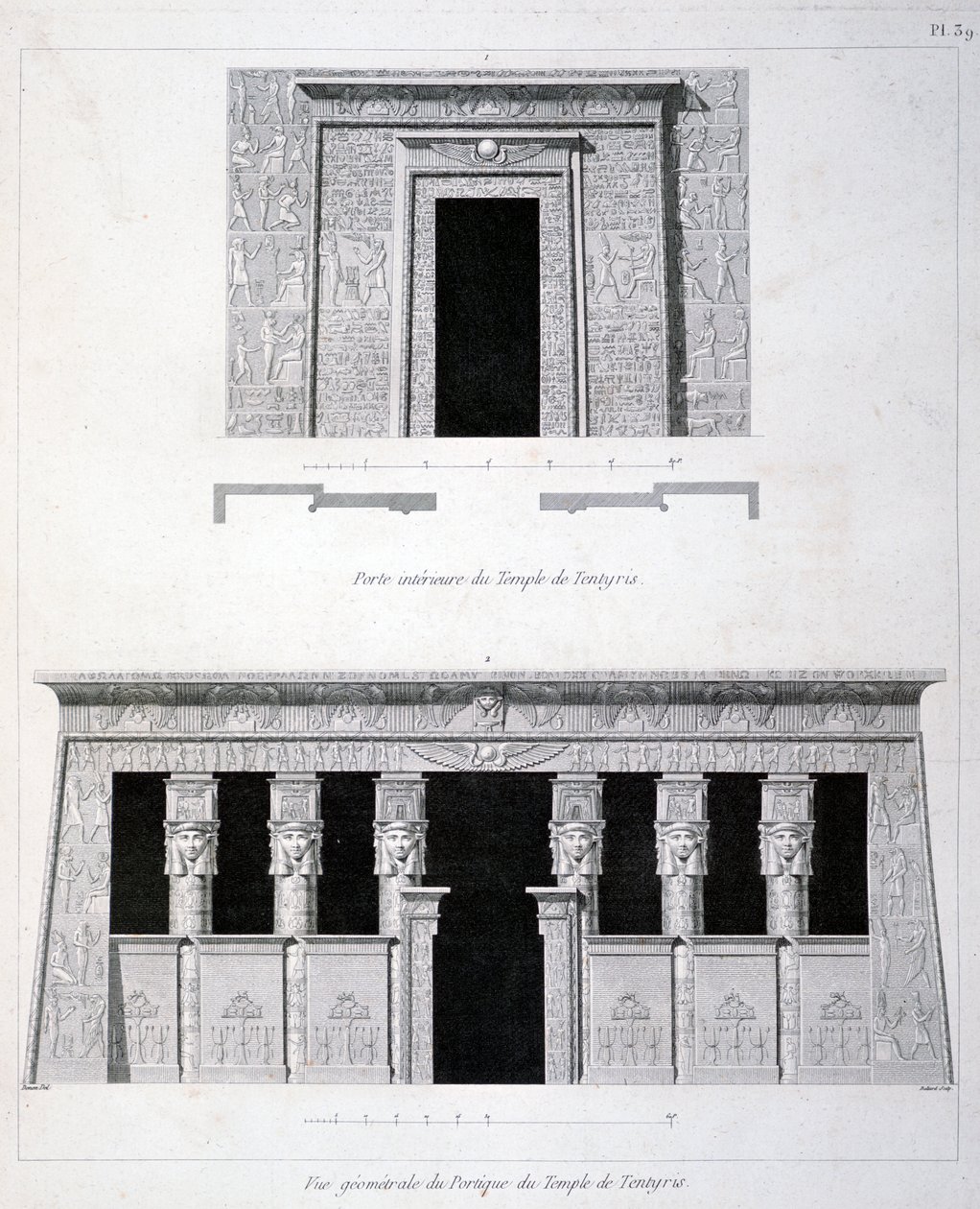 Un ingresso e una passerella al Tempio di Tentyris, XIX secolo da Vivant Denon