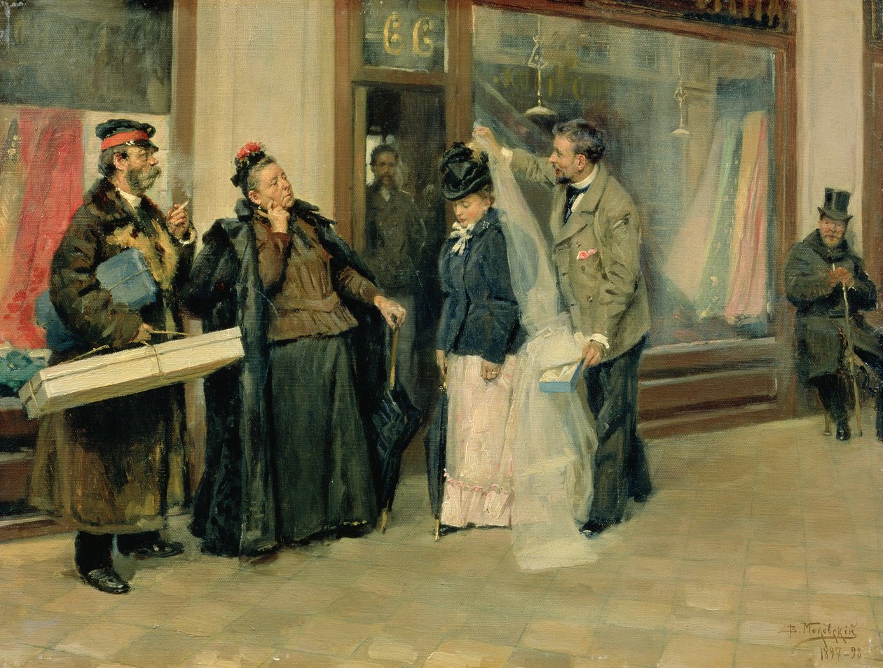 La scelta dei regali di nozze, 1897-98 da Vladimir Egorovic Makovsky