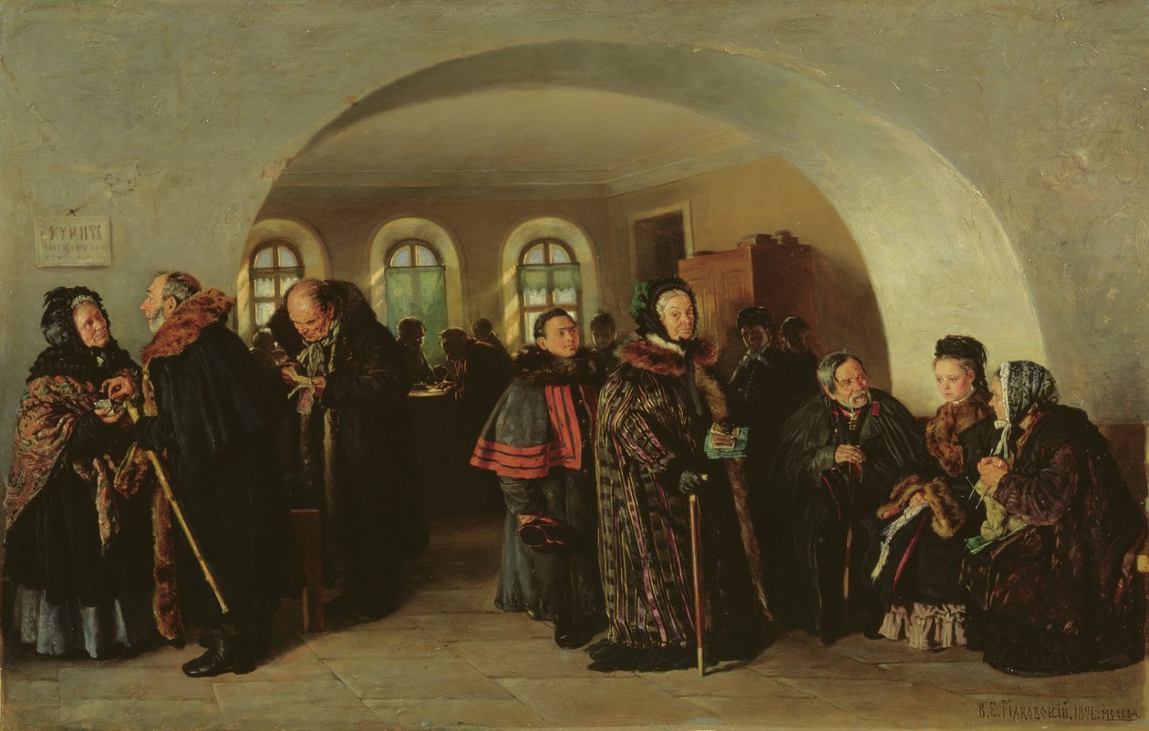Il Tesoro nel Giorno della Pensione, 1876 da Vladimir Egorovic Makovsky