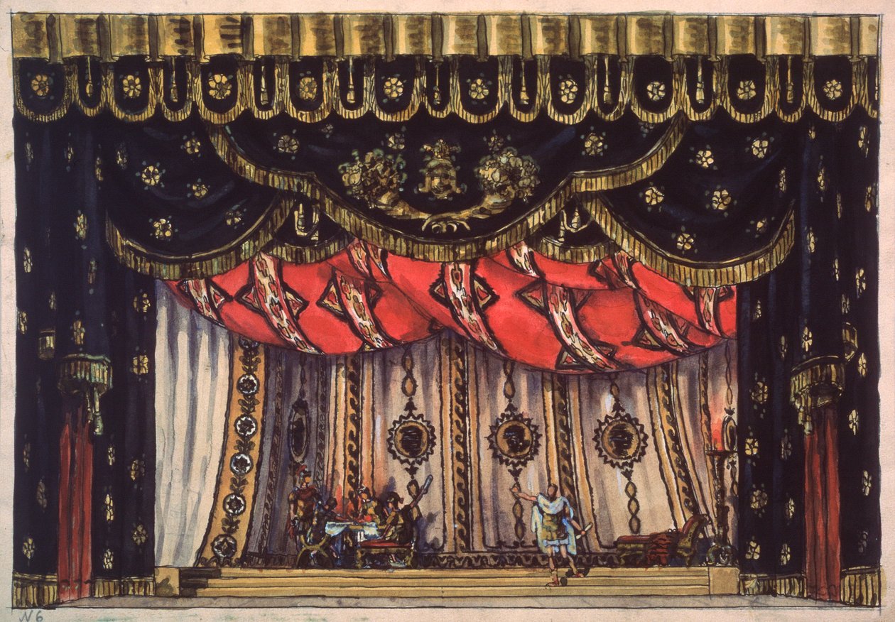 Decorazione preparatoria per la pièce teatrale "Il distruttore di Gerusalemme" di Arvid Jarnefelt da Vladimir Alexeyevich Shchuko