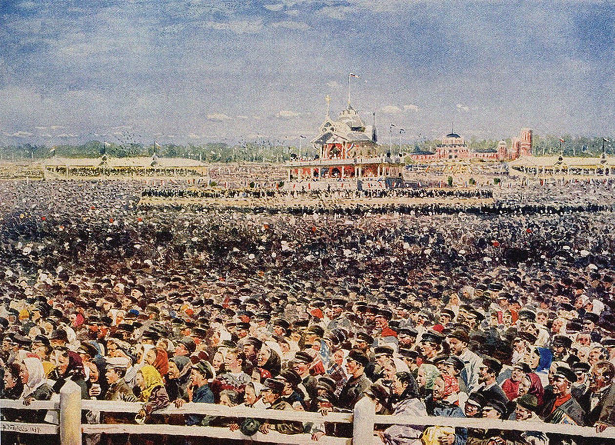 Campo di Khodynka il 18 maggio 1896, 1899 da Vladimir Egorovic Makovsky