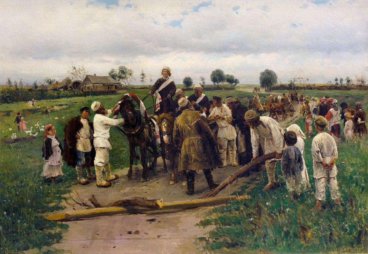 Il pagamento di un riscatto per la sposa da Vladimir Egorovic Makovsky