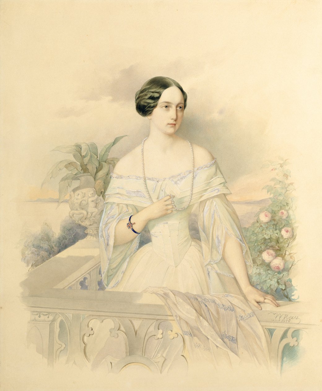 Ritratto della Granduchessa Olga Nikolaevna, 1846 da Vladimir Ivanovich Hau