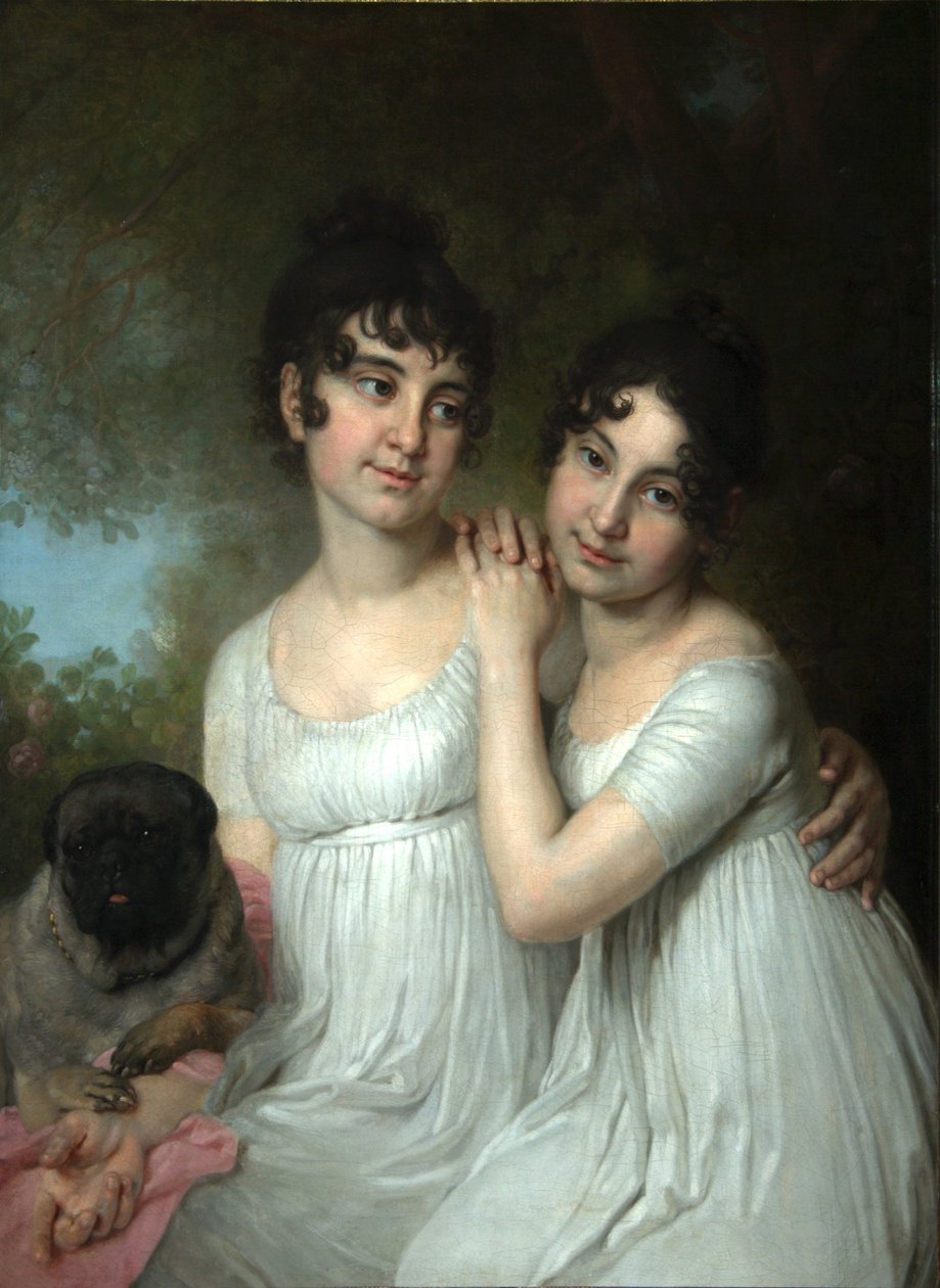 Ritratto delle contesse E.A. e A.A. Kurakin, 1802 da Vladimir Lukich Borovikovsky