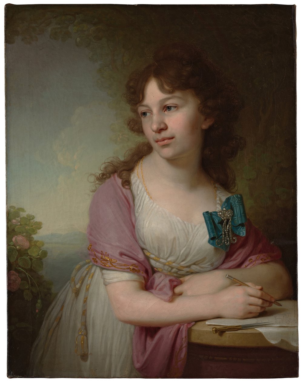 Ritratto della principessa Yekaterina Alexeyevna Dolgorukova, 1781-1860, nata contessa Vasilyeva, 1798 da Vladimir Lukich Borovikovsky