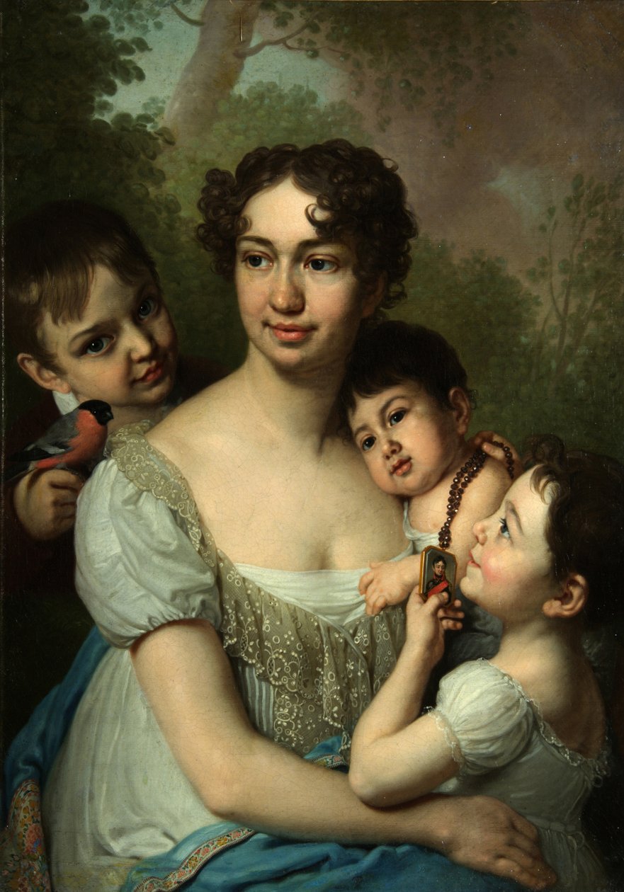 Ritratto di Yelena Balashova con bambini da Vladimir Lukich Borovikovsky