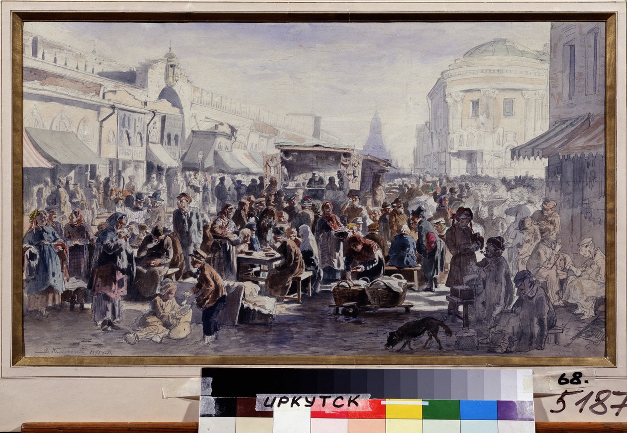 Il mercato delle pulci a Mosca da Vladimir Yegorovich Makovski