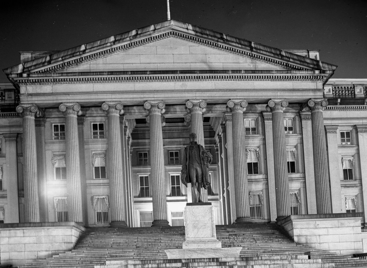 Edificio del Tesoro, Washington di notte da Volkmar Wentzel