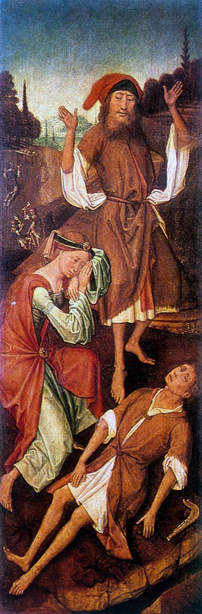 Adamo ed Eva piangono sul corpo di Abele, c1440-1495 da Vrancke van der Stockt