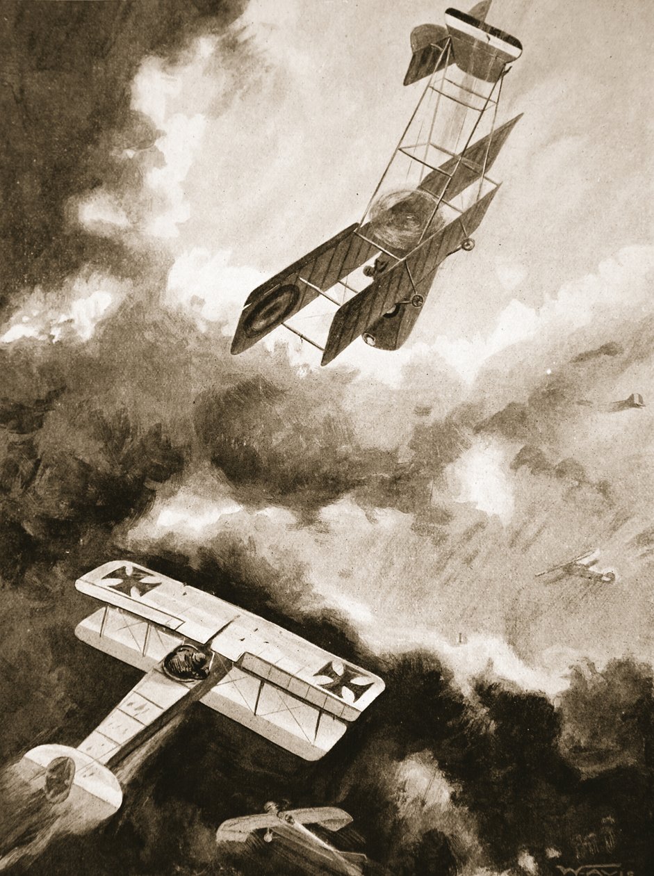 Il capitano Ralph Newton Adams, con il secondo tenente Vernon come osservatore, e il secondo tenente Dirk Cloete, attaccano sei macchine nemiche, due delle quali sono state abbattute e le altre respinte da W. Avis