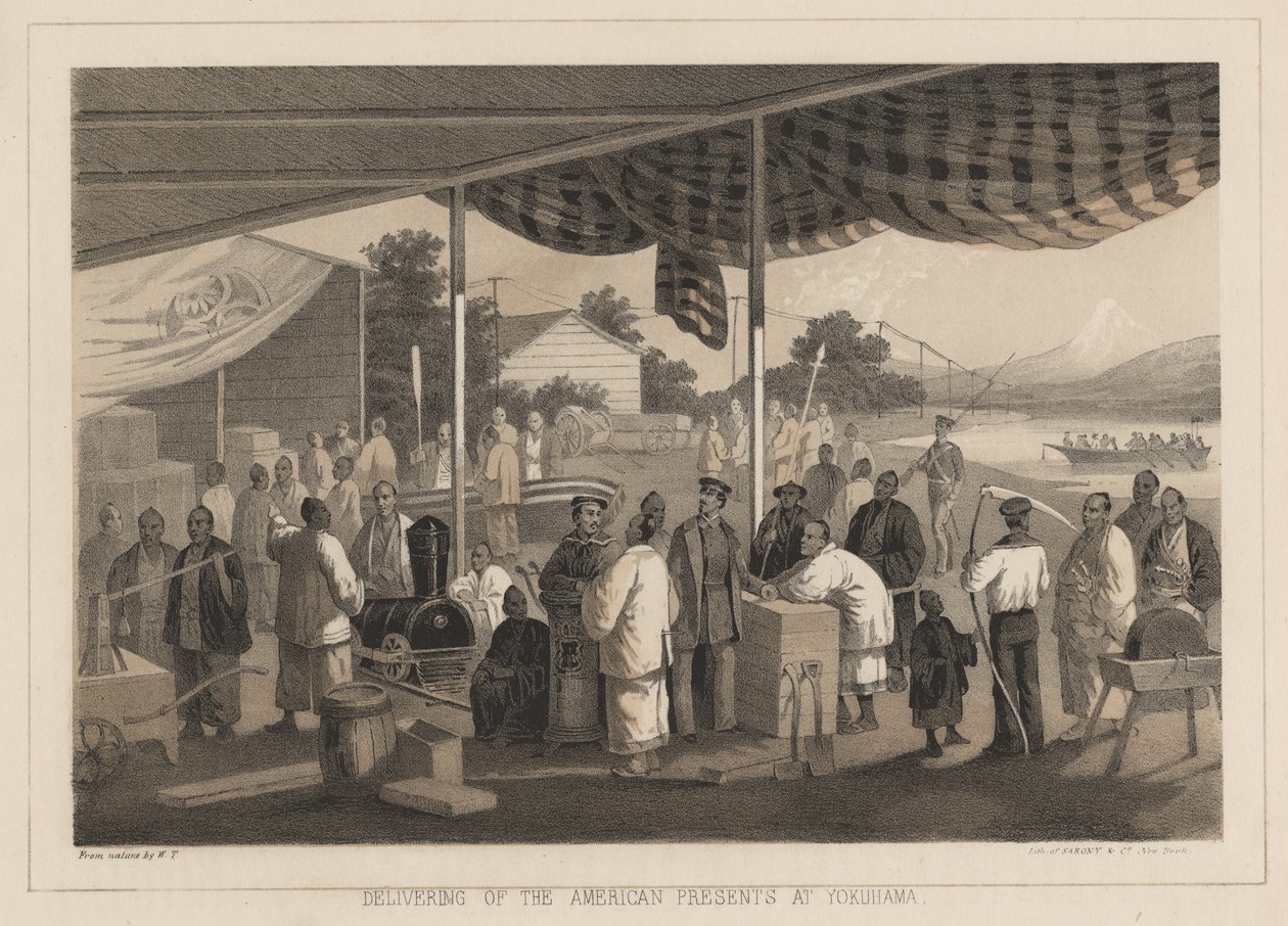Consegna dei Regali Americani a Yokuhama, 1855 da W. T. Peters