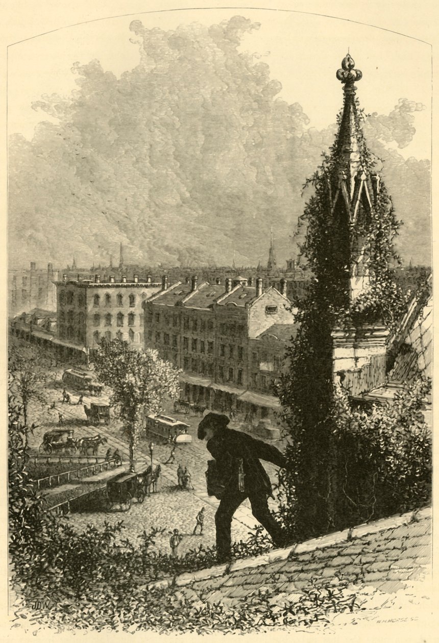 Main Street, Buffalo, dalla Chiesa di San Paolo, 1872 da W.H. Morse