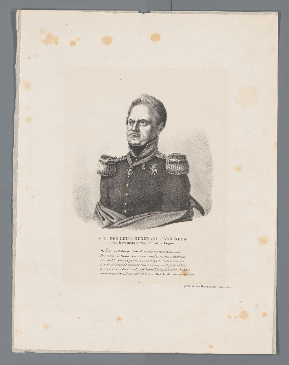 Il tenente generale J. van Geen, comandante supremo dell