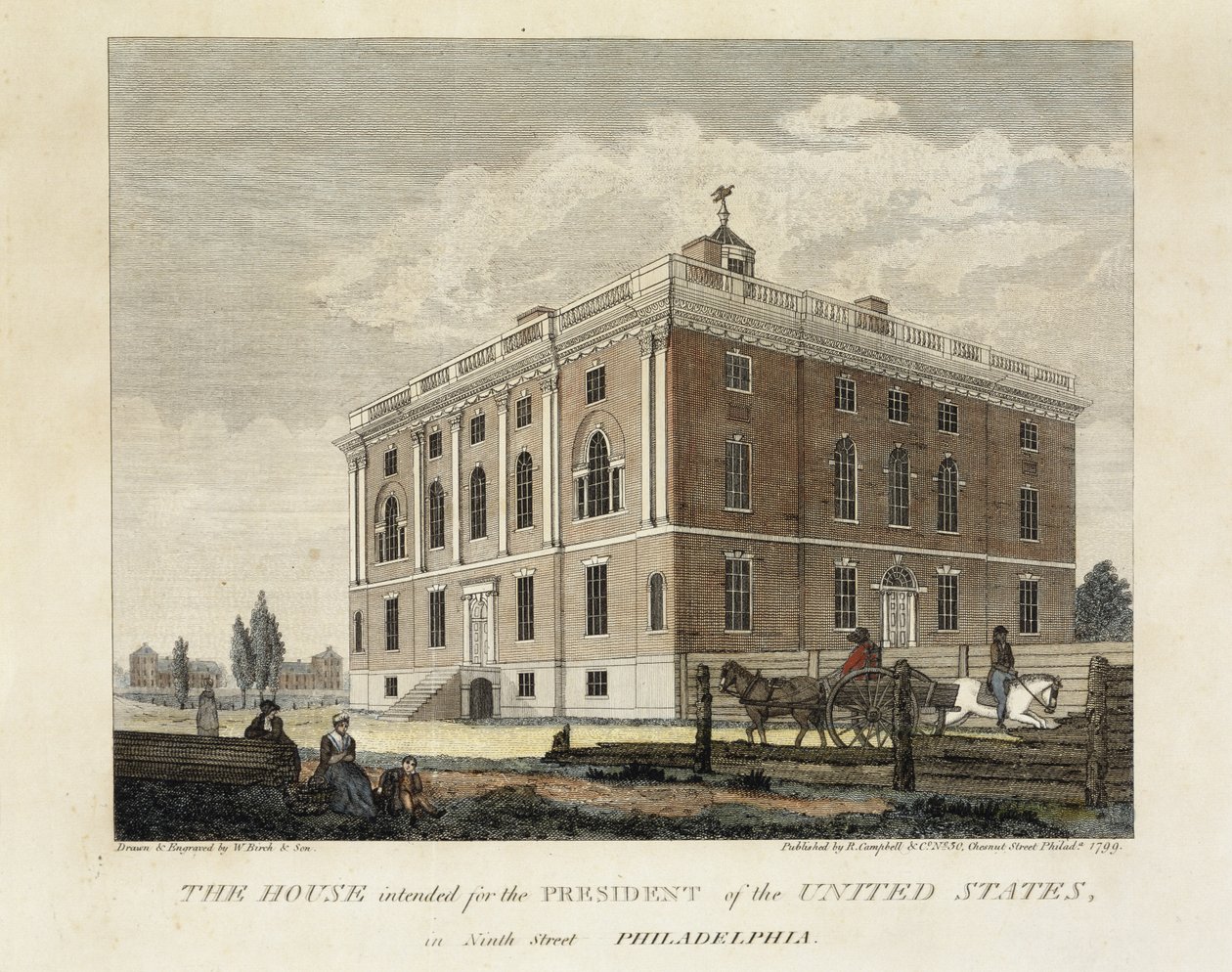 La Casa Destinata al Presidente degli Stati Uniti in Ninth Street Philadelphia da W. Birch and Son