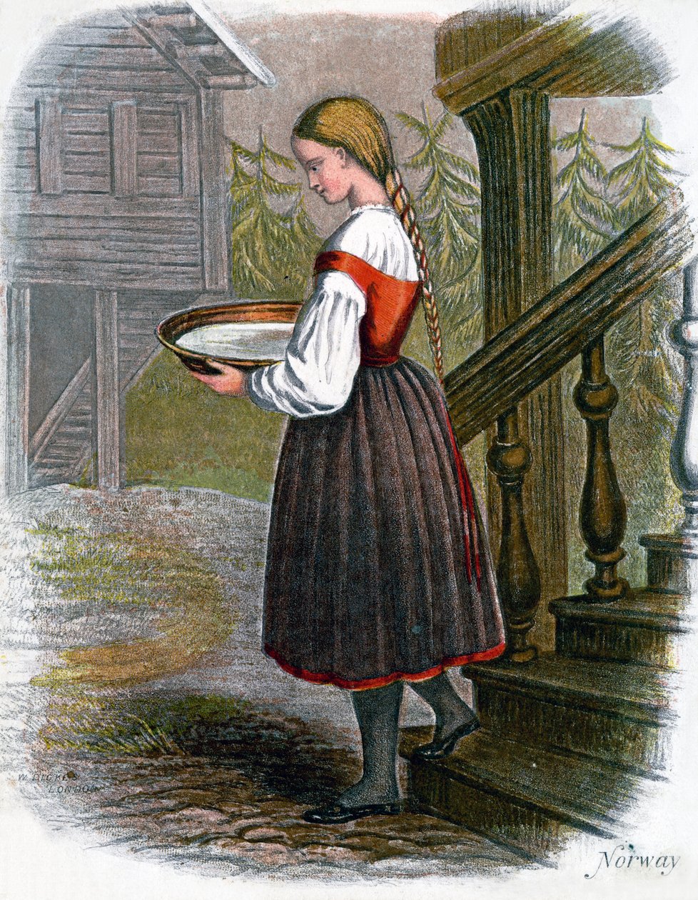 Ragazza di fattoria norvegese, 1809 da W. Dickes