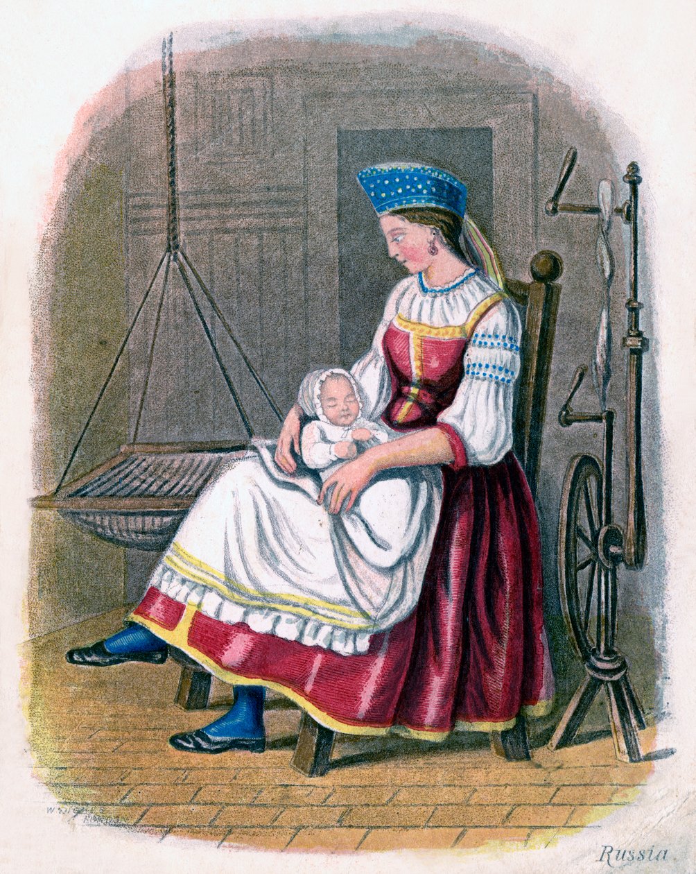 Donna russa con bambino da W. Dickes