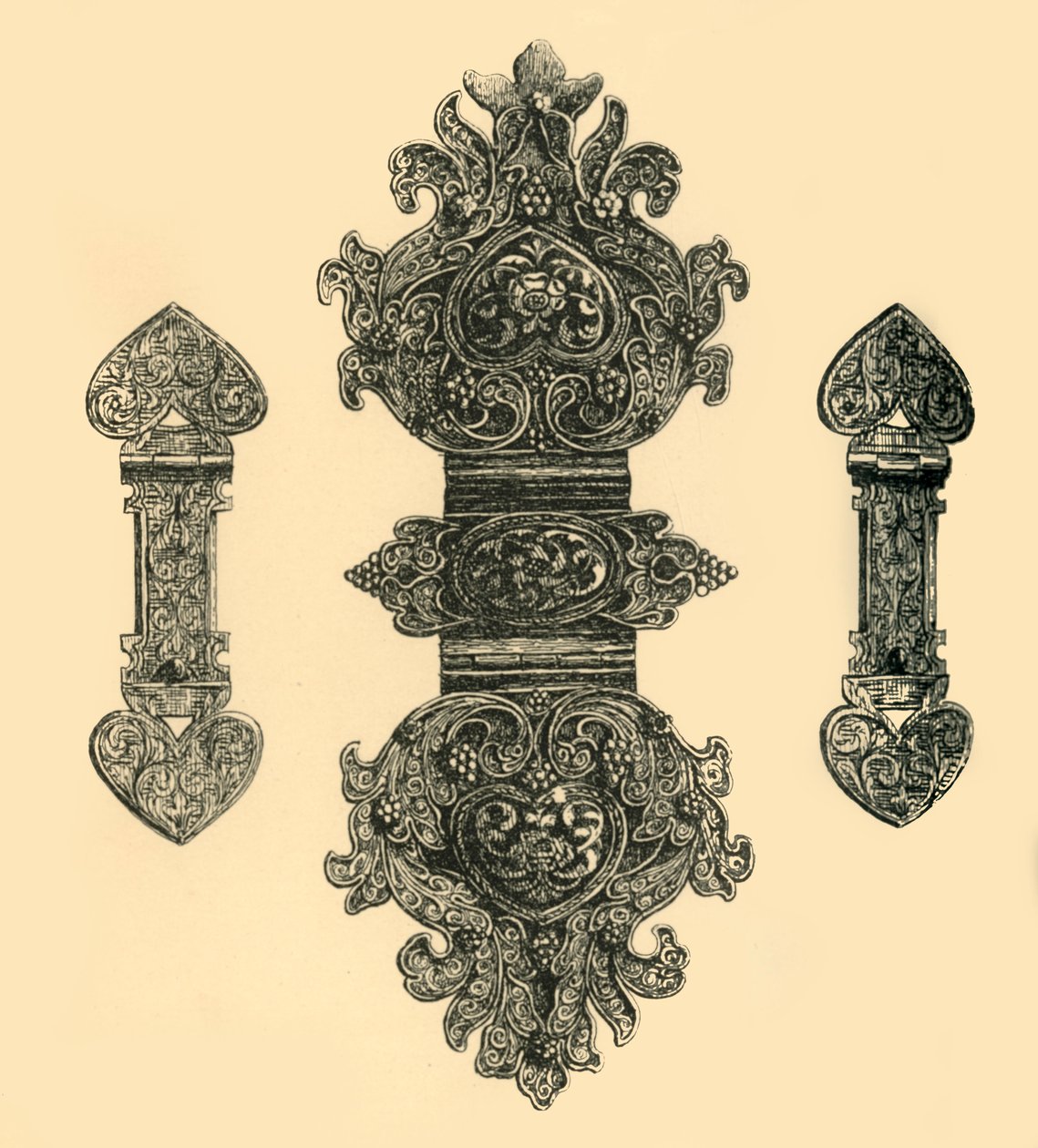 Fermagli per libri in argento, 1881 da W. E. Mackaness