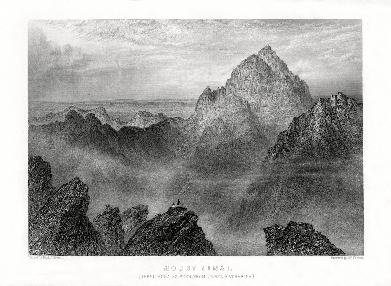 Monte Sinai: Jebel Musa visto da Jebel Katharina, 1887 da W. Forrest