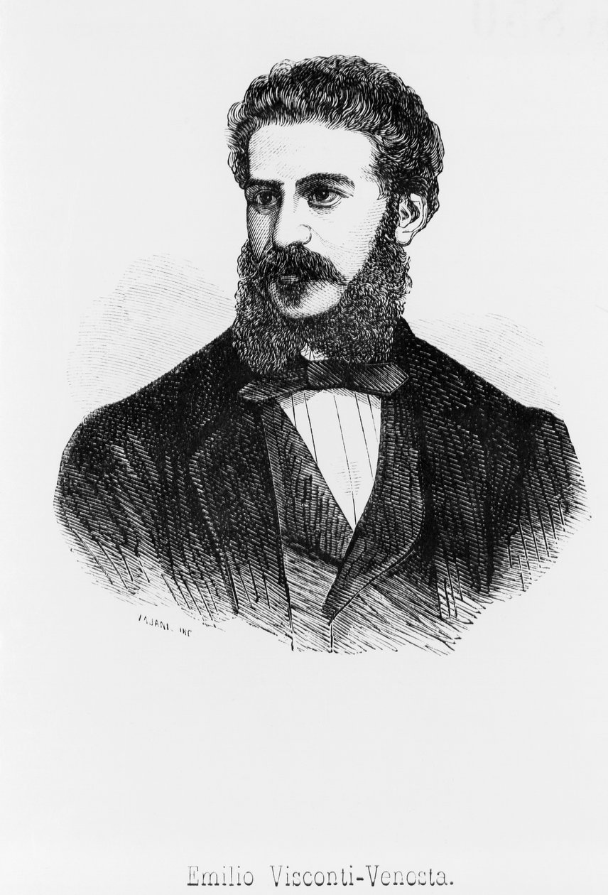 Ritratto di Emilio, marchese Visconti-Venosta (1829-1914), patriota, statista e diplomatico italiano che fu senatore e ministro degli esteri del Regno d
