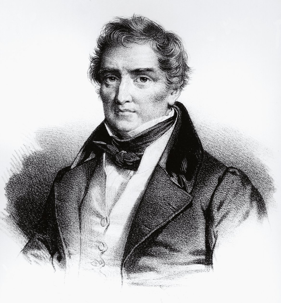 Ritratto di Francois Joseph Victor Broussais (1772-1838) medico francese, incisione da John Ward Dunsmore