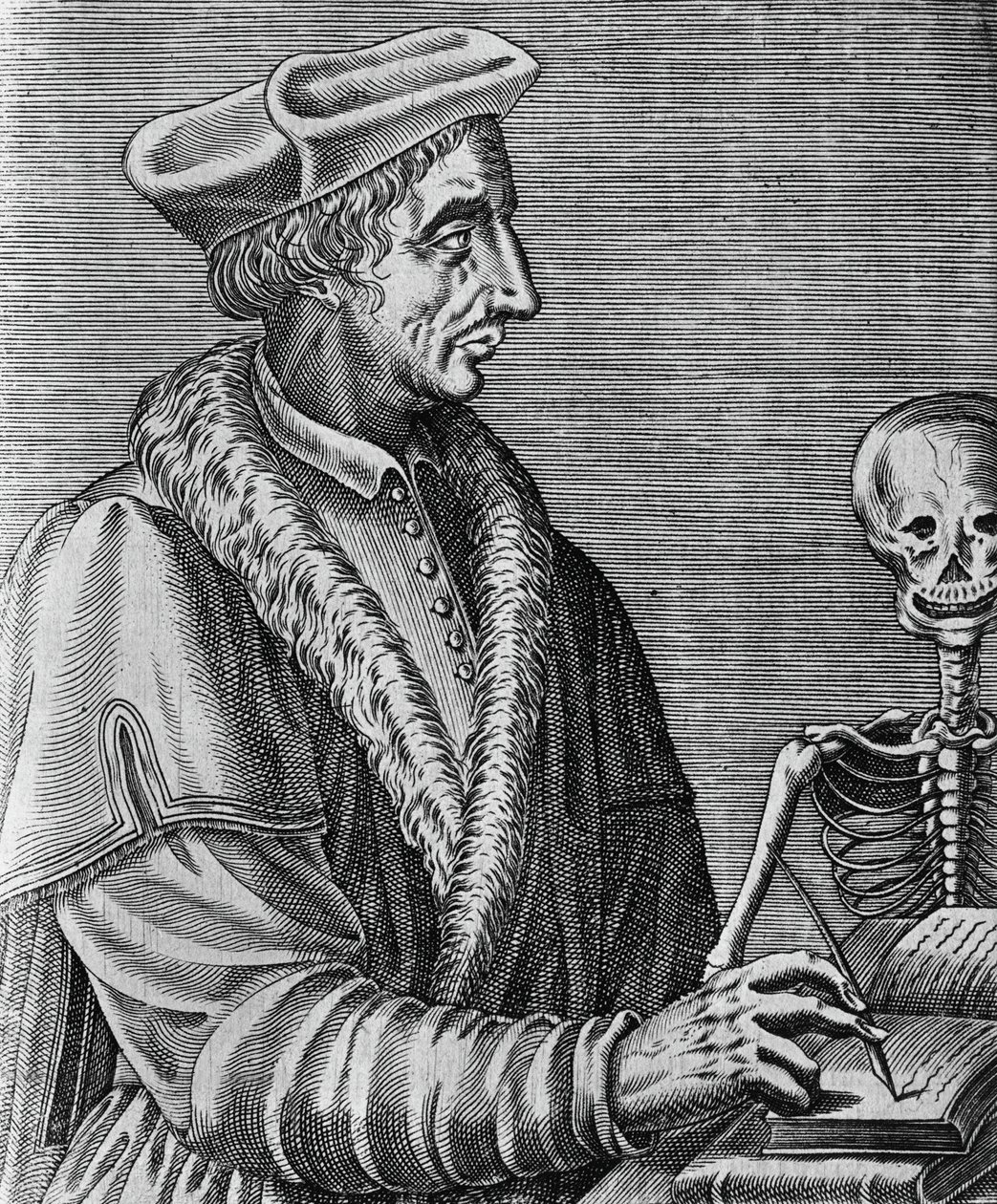 Ritratto di Jean Francois Fernel (1497-1558), medico, astronomo e matematico francese, incisione di Nicolas II de Larmessin (ca 1638-1694) da John Ward Dunsmore