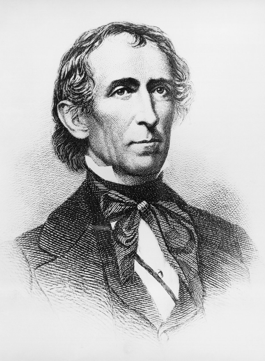 Ritratto di John Tyler (1790-1862), avvocato e politico americano che fu il 10º Presidente degli Stati Uniti dal 1841 al 1845, incisione da dagherrotipo da John Ward Dunsmore
