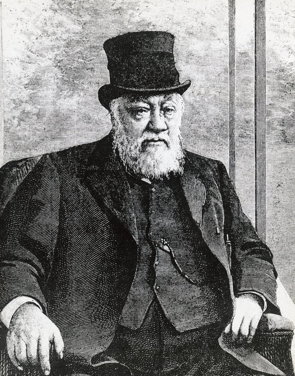 Ritratto di Stephanus Johannes Paulus Kruger (1825-1904), Presidente della Repubblica Sudafricana (o Transvaal), guidò la guerra boera contro gli inglesi (incisione) da John Ward Dunsmore