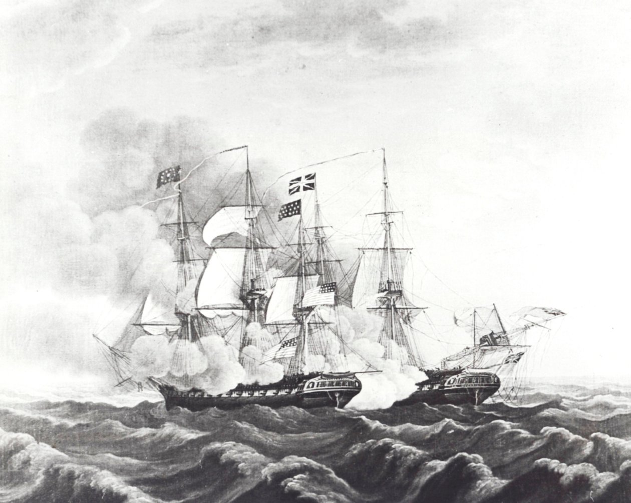 USS Constitution e HMS Guerriere da John Ward Dunsmore