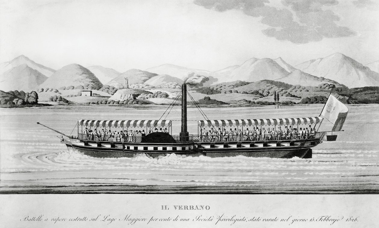Verbano, primo piroscafo messo in servizio sul Lago Maggiore da John Ward Dunsmore