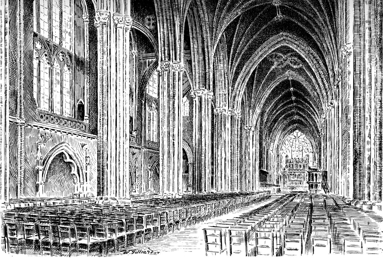 Interno della Cattedrale di Bristol da W. Gilliard