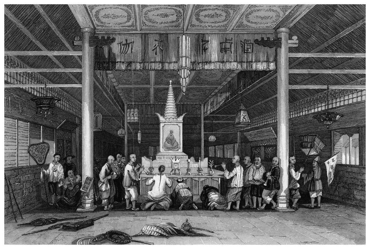 Tempio di Buddha, Canton, Cina, 1843 da W. H. Capone
