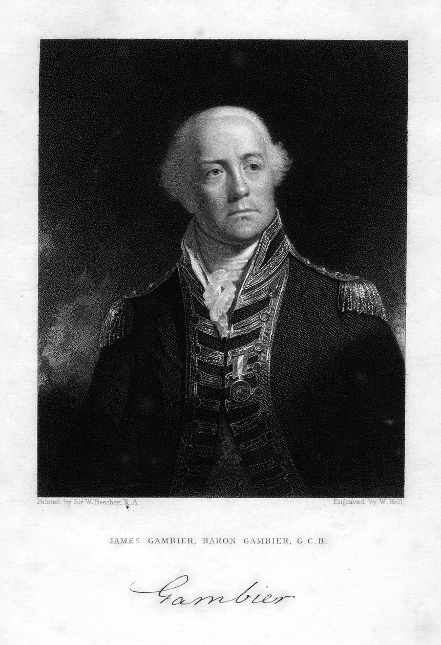 Ammiraglio James Gambier 1756-1833, 1° Barone Gambier, 1837 da W. Holl