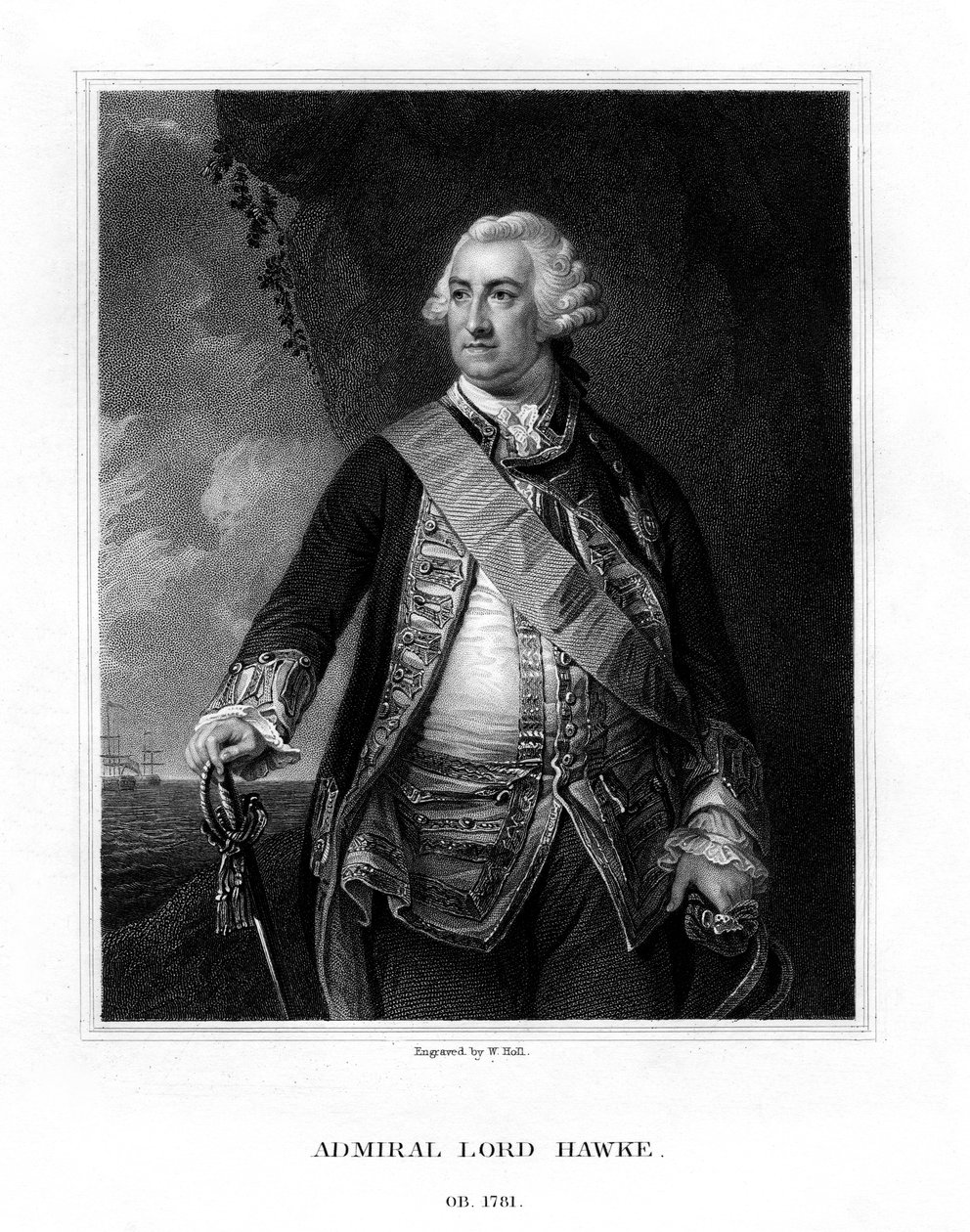 Edward Hawke, 1° Barone Hawke, ammiraglio britannico, 1833 da W. Holl