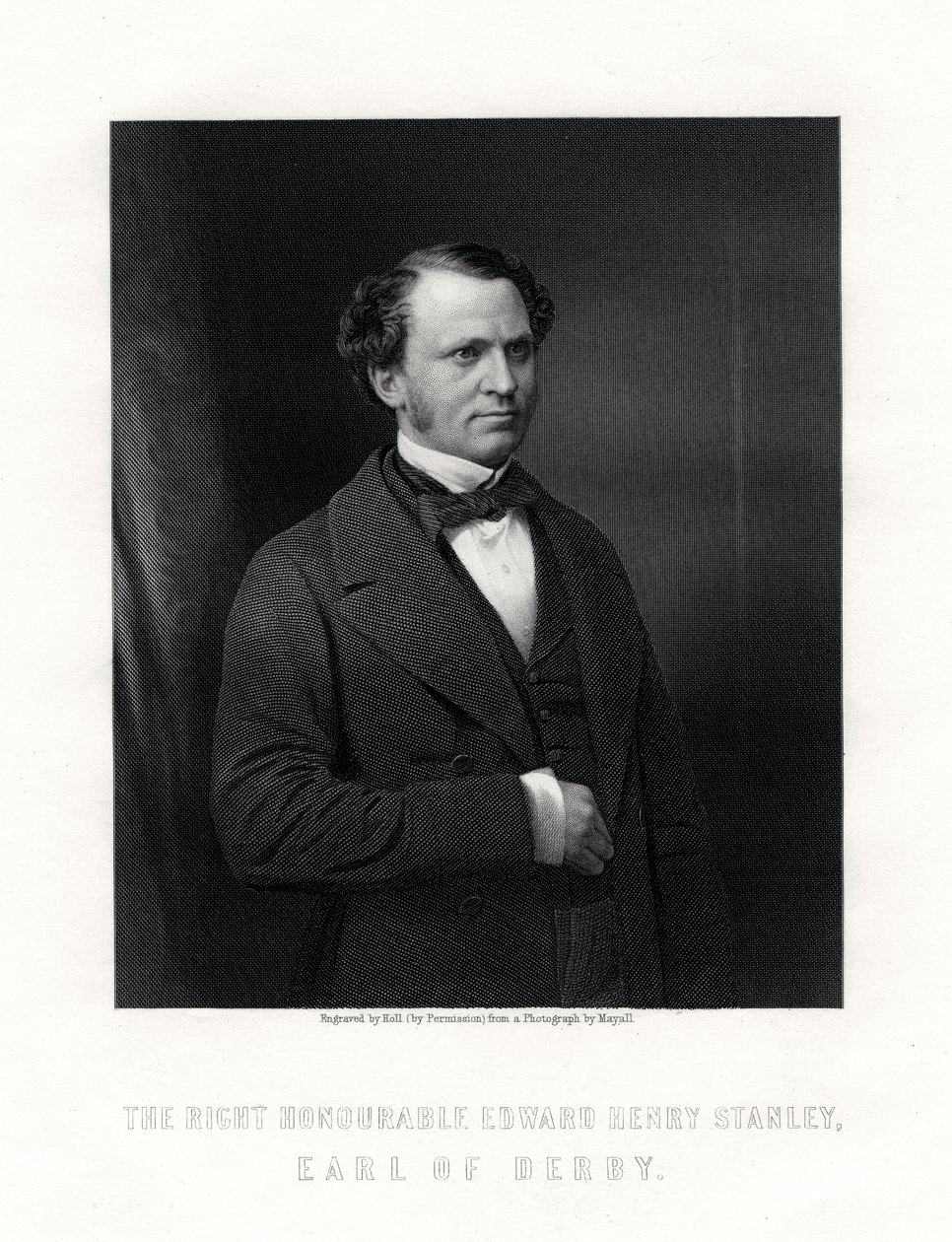 Edward Henry Stanley, 15° Conte di Derby, statista britannico, metà-fine XIX secolo da W. Holl